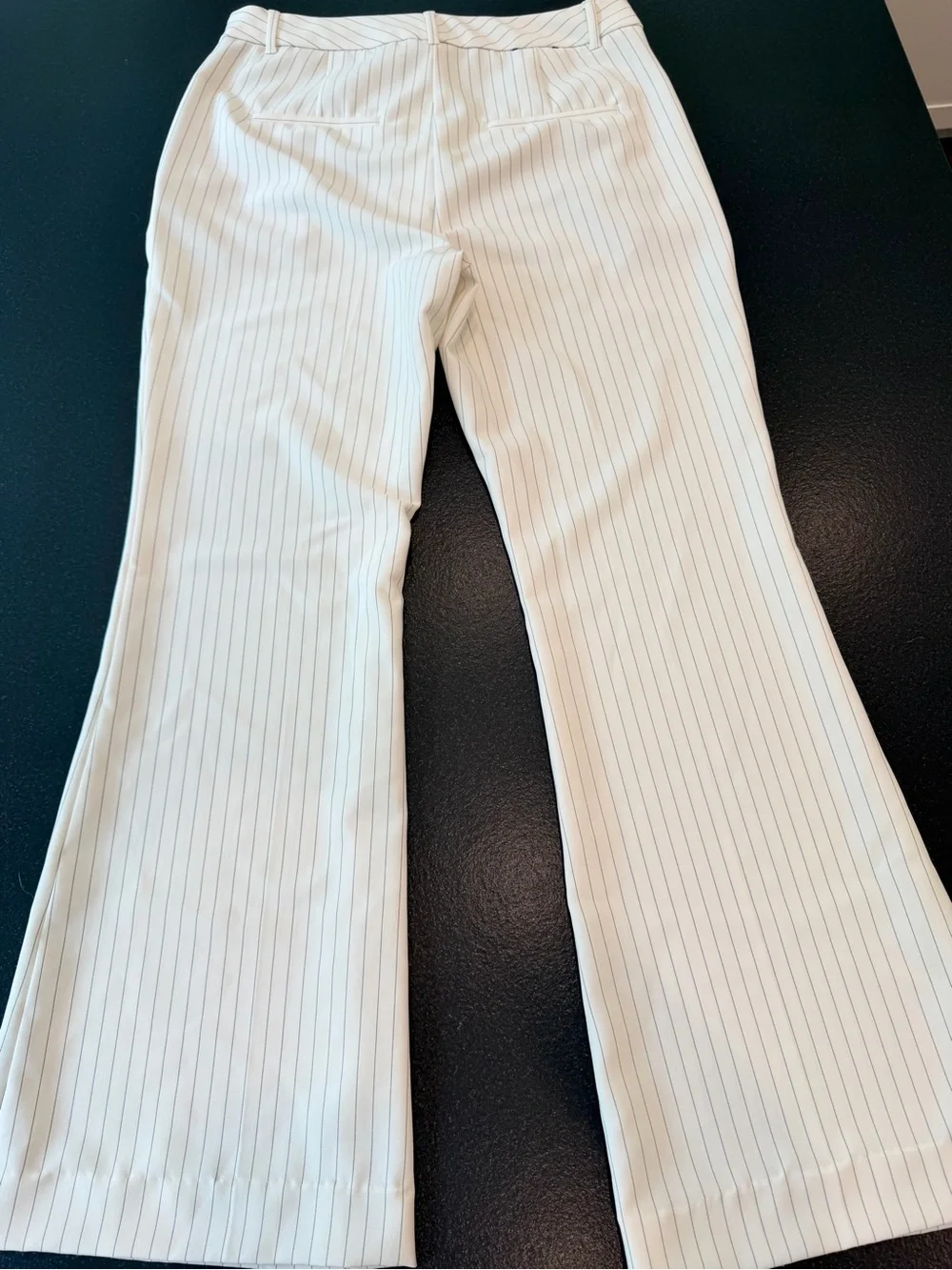 Banana Republic Sculpted Stretch High Rise Bootcut Pinstripe Pants White/Black10